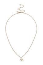 Topshop *mixed Stone M Initial Ditsy Necklace