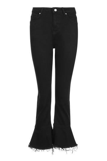 Topshop Moto Frill Hem Dree Kick Flare Jeans