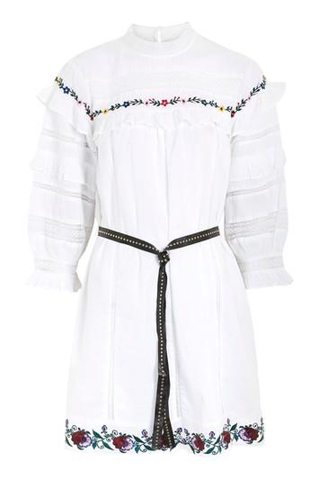 Topshop Embroidered Balloon Smock Dress