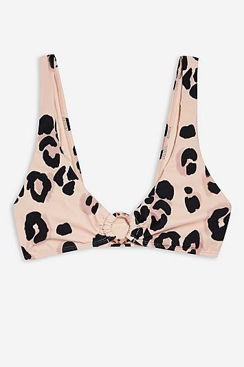 Topshop Animal Ring Crop Bikini Top