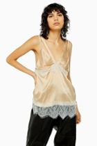 Topshop Nude Lace Panel Cami
