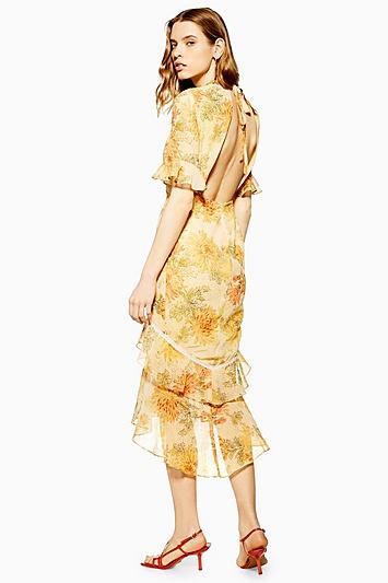 Hope And Ivy *open Back Skater Fitted Midi Dress By Hope & Ivy