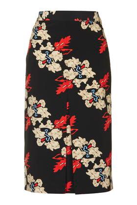 Topshop Iris Rainbow Front Pleat Skirt
