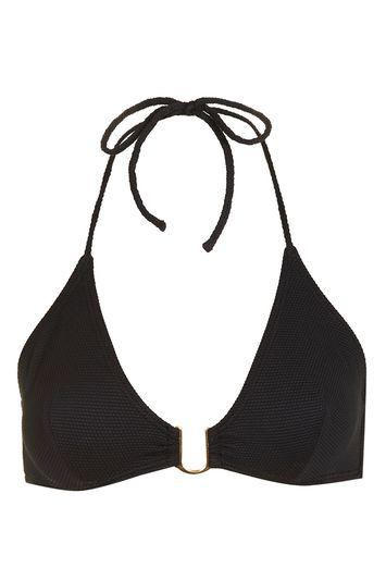 Topshop Texture Triangle Bikini Top
