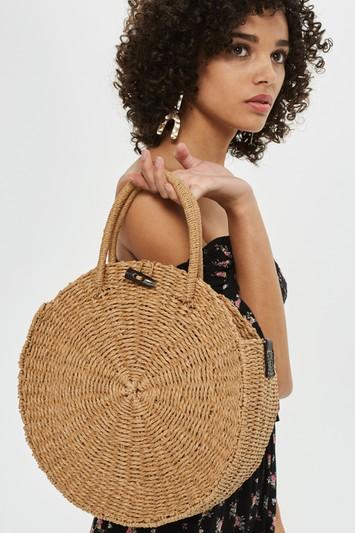 Topshop Bondi Round Straw Tote Bag