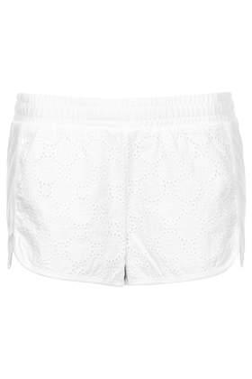 Topshop Broderie Panel Runner Shorts