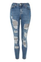 Topshop Petite Fishnet Jamie Jeans