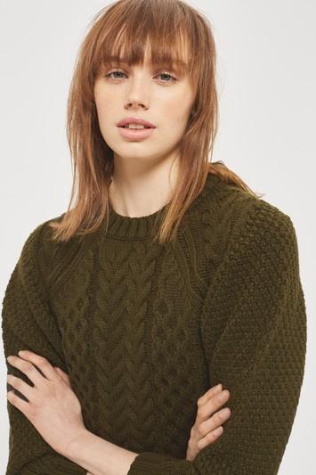 Topshop Cable Detail Sweater
