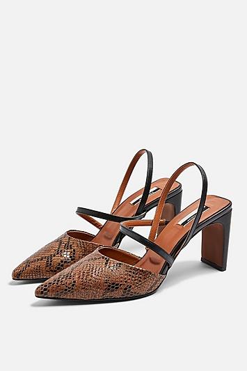 Topshop Jordan Snake Strap Point Heels
