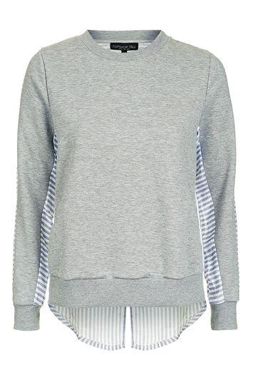 Topshop Tall Stripe Hybrid Jumper