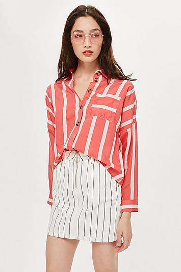 Topshop Petite Wide Stripe Shirt
