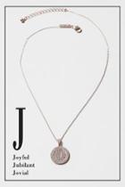 Topshop Circle 'j' Initial Ditsy Necklace