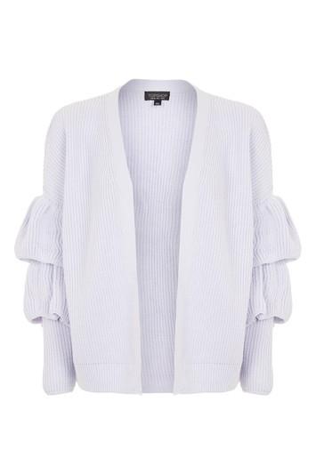 Topshop Ruffle Sleeve Cardigan