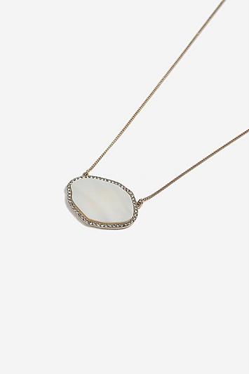 Topshop *rhinestone Shell Pendant Necklace