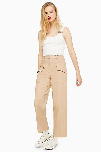 Topshop Utility Crop Wide Leg Trousers