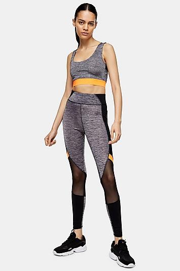 Topshop Grey Colour Block Sports Leggings