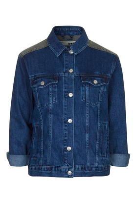 Topshop Moto Colour Block Denim Jacket