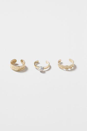 Topshop Flower And Stone Toe Ring Multipack