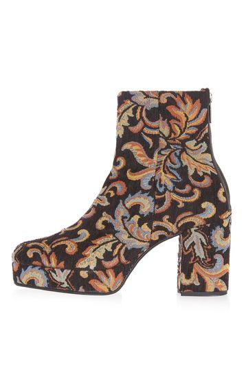 Topshop Margarita Tapestry Ankle Boots