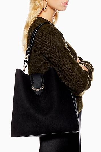 Topshop Suri Snake Design Hobo Bag