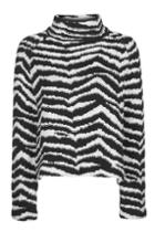 Topshop Textured Zebra Funnel Jumper