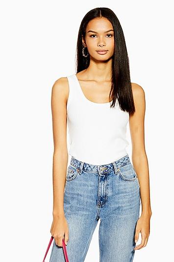 Topshop Ribbed Racer Tank
