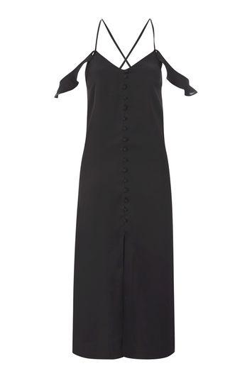 Topshop *satin Button Through Midi Dress By Nobody's Child