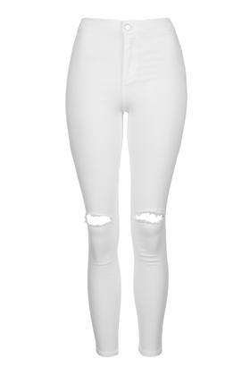 Topshop Petite White Rip Joni Jeans