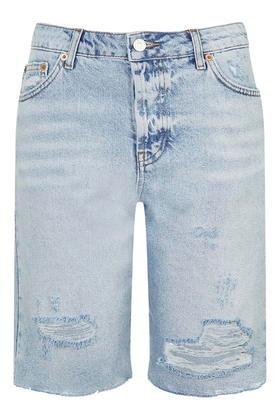 Topshop Moto Denim Long Line Short