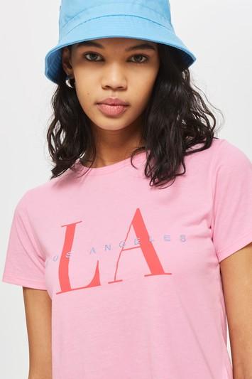 Topshop 'la' Neat Slogan T-shirt