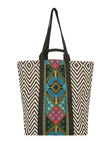 Topshop Tapestry Zip Shape Shopper