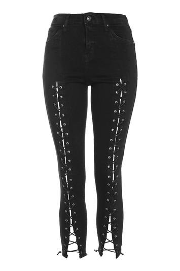 Topshop Tall Front Lace Jamie Jeans