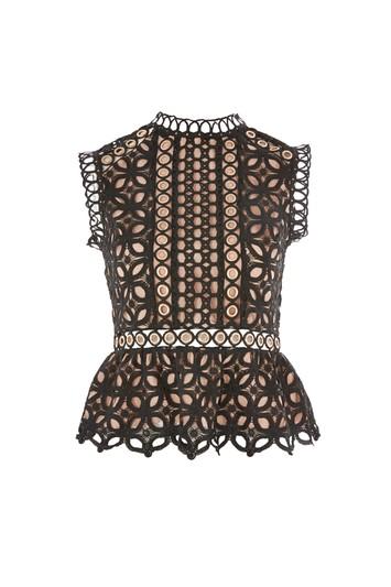Topshop Petite Eyelet Lace Shell Top