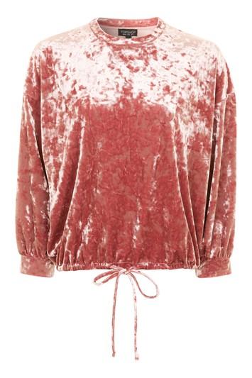 Topshop Velvet Blouson Sweatshirt