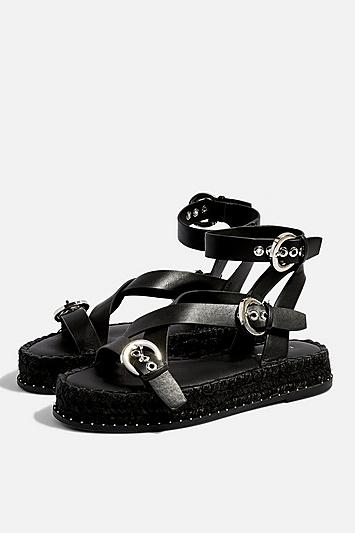 Topshop Hunter Black Espadrille Sandals
