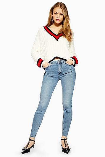Topshop Petite Bleached Jamie Jeans