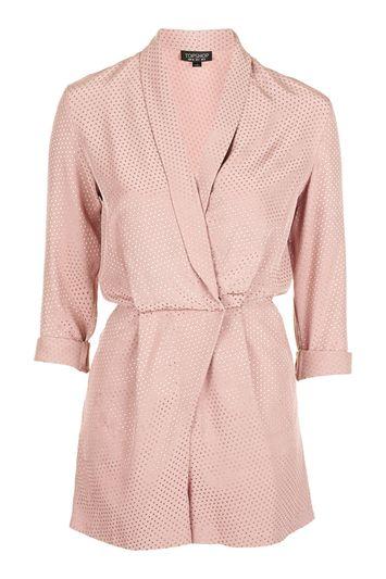 Topshop Pin Dot Wrap Playsuit