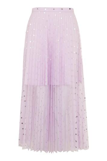 Topshop Foil Spot Pleat Tulle Skirt