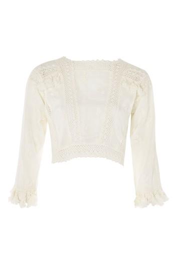 Topshop Dobby Tassel Crop Top