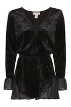 Topshop Crushed Velvet Playsuit By Band Of Gypsies