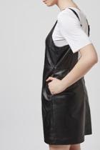 Topshop Leather Pinafore Dress By Boutique