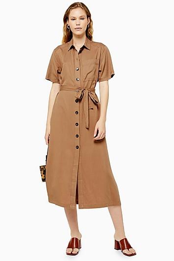 Topshop Camel Shirt Dress