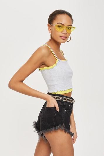 Topshop Kiri High Waist Super Fray Hem Shorts