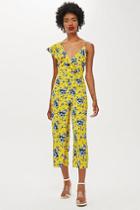 Topshop Ruffle Floral Print Jumpsuit