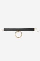 Topshop Suede And Link Ring Choker Necklace