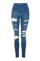 Topshop Moto Super Rip Blue Joni Jeans