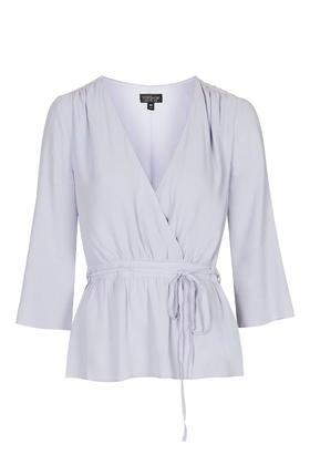 Topshop Ballet Wrap Long Sleeve Top