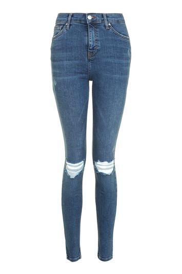 Topshop Moto Floral Peace Embroidered Pocket Jamie Jeans