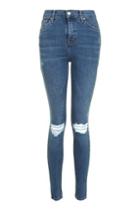 Topshop Moto Floral Peace Embroidered Pocket Jamie Jeans