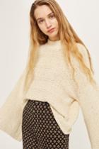 Topshop Natural Yarn Wide Sleeve Sweater
